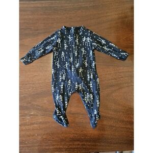 Old Navy Skeleton Footed Sleeper Pajamas 0-3M Baby Boys Girls Cotton Halloween
